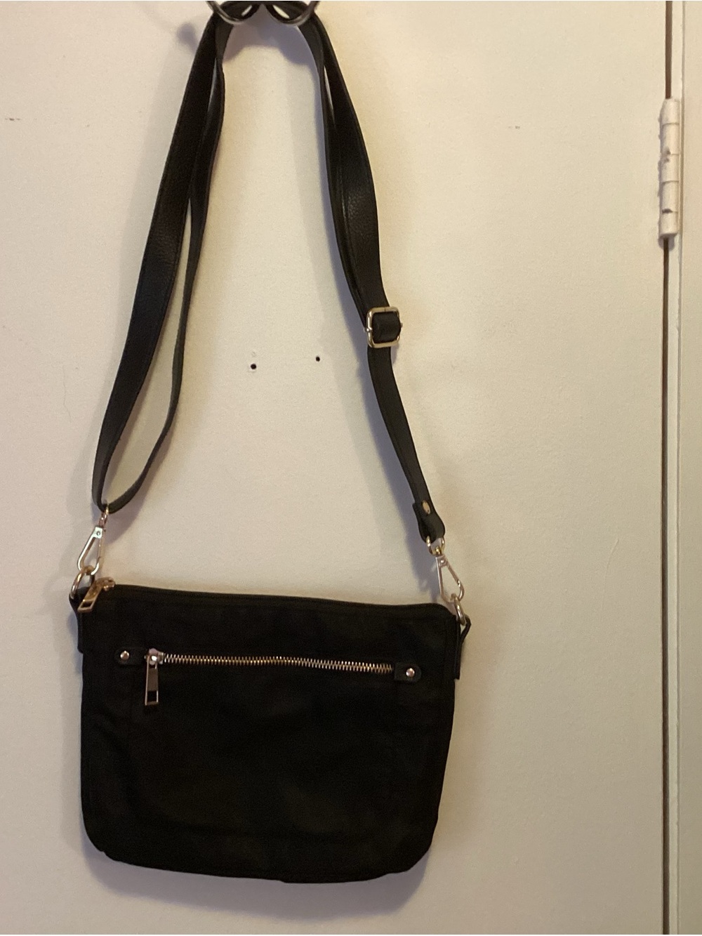 a new day Black Crossbody Bag with Gold-Tone Hardware